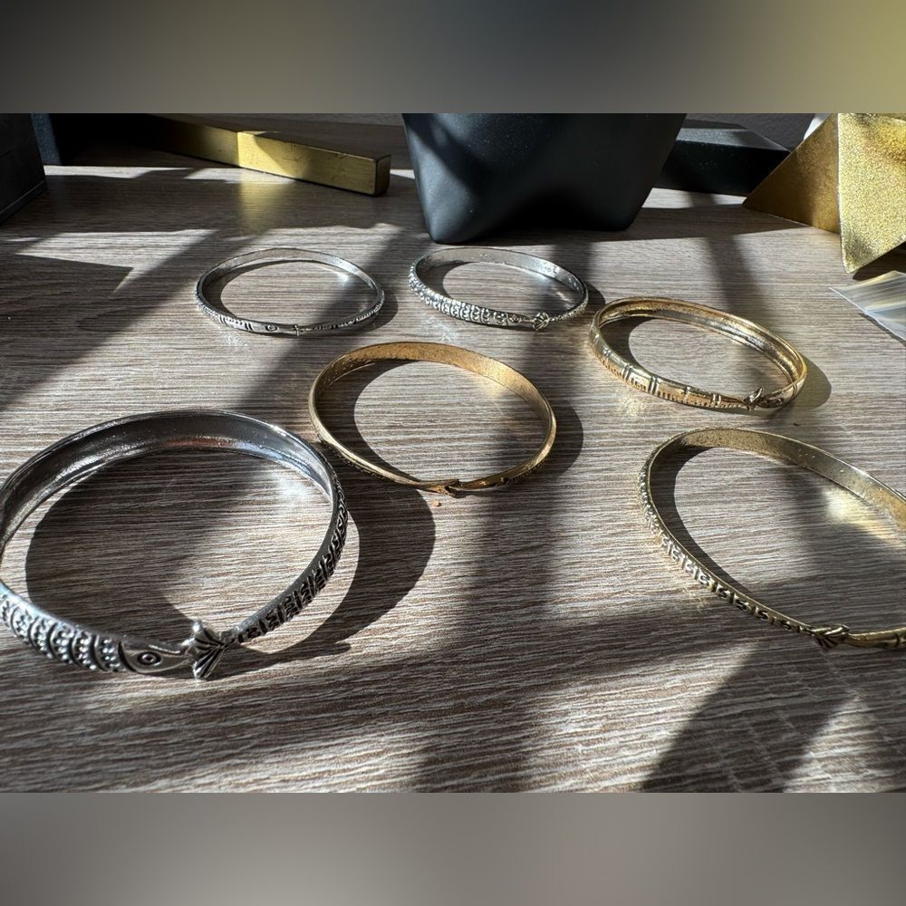 Fish Silver and Gold Bracelet Set A1513 - Picture 4 of 4